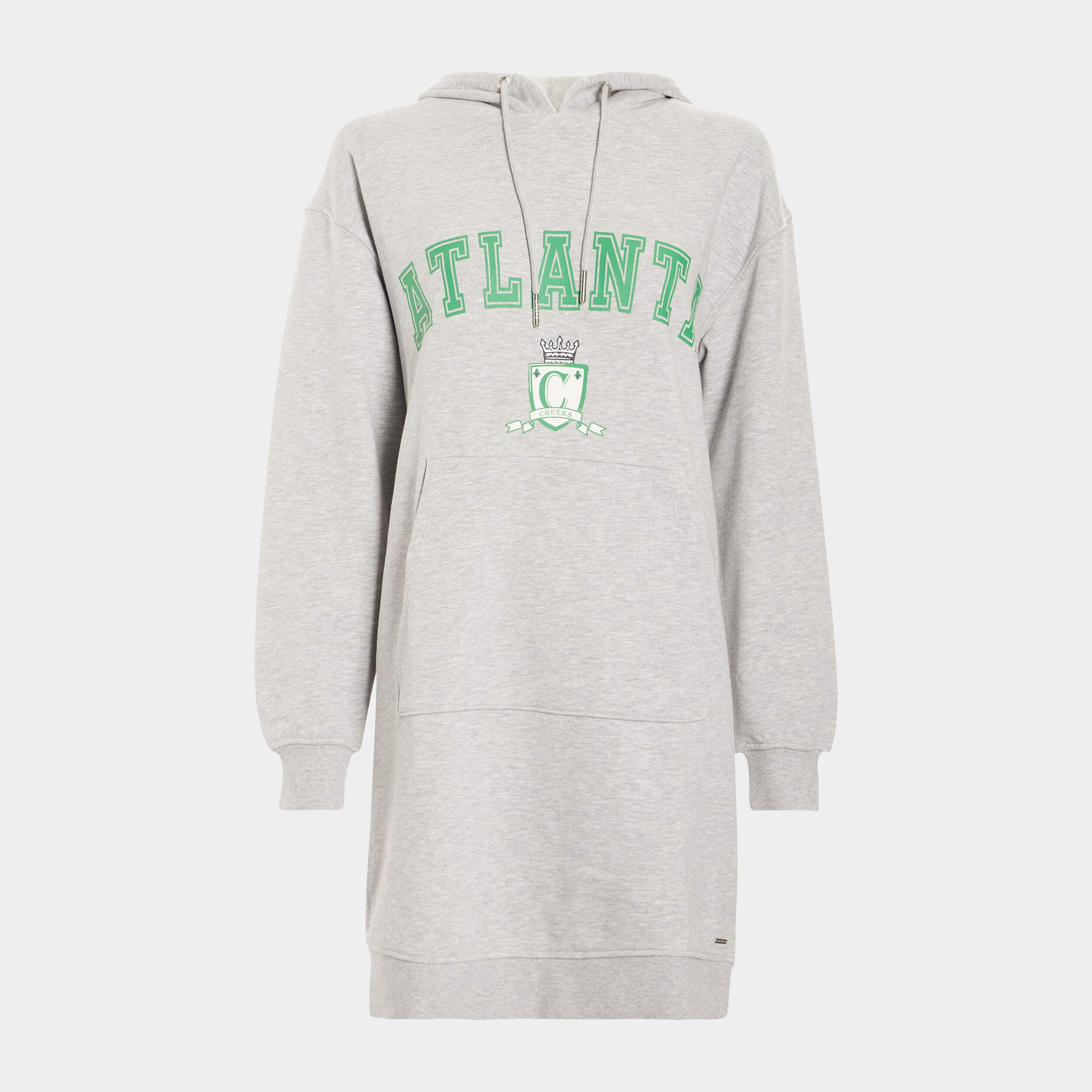 Robe sweat droite à capuche Creeks gris clair femme | La Halle