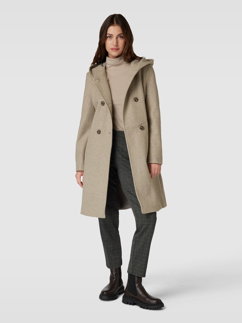 Mantel mit Kapuze Modell 'VINCEFIONA' in taupe
