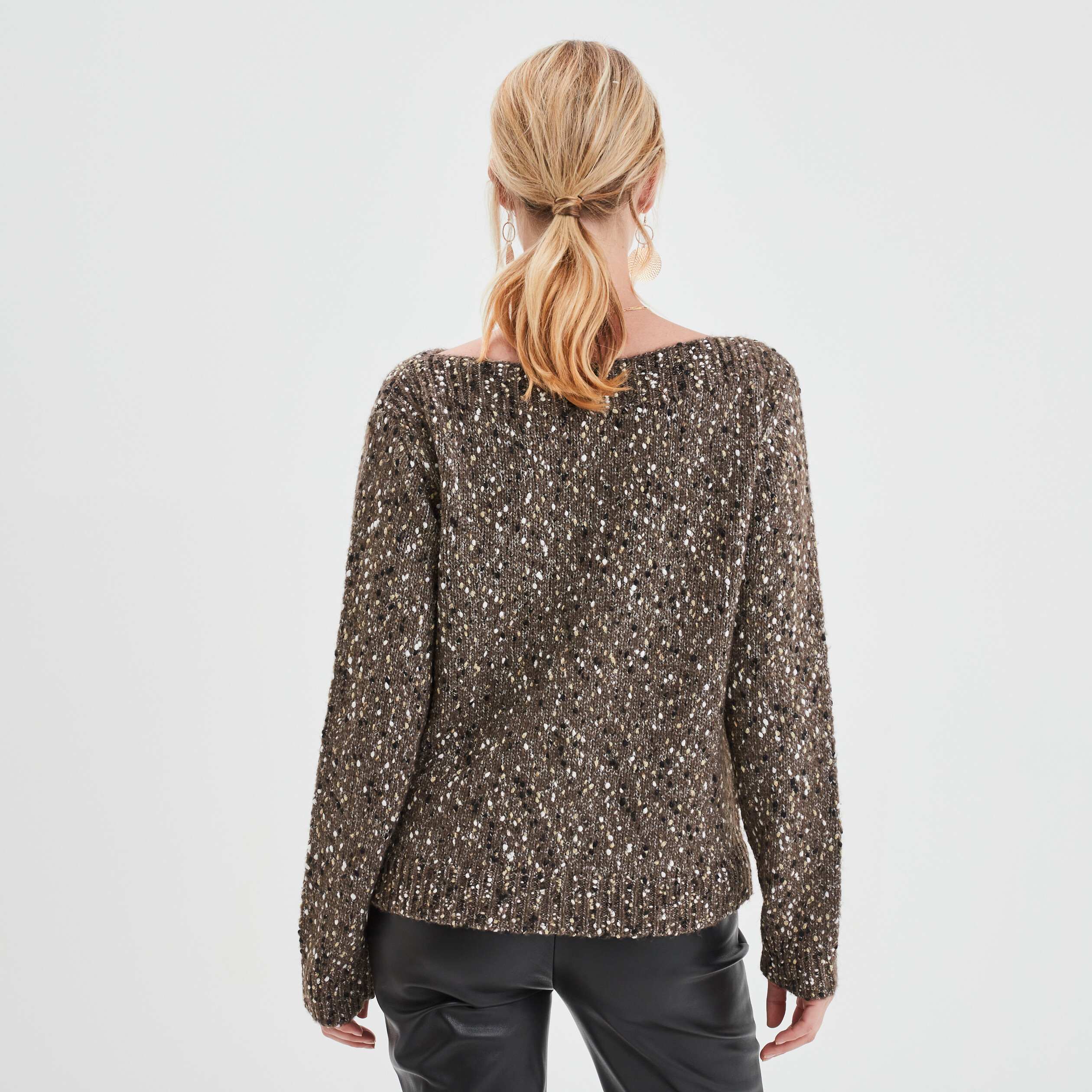 Pull manches longues vert kaki femme | La Halle
