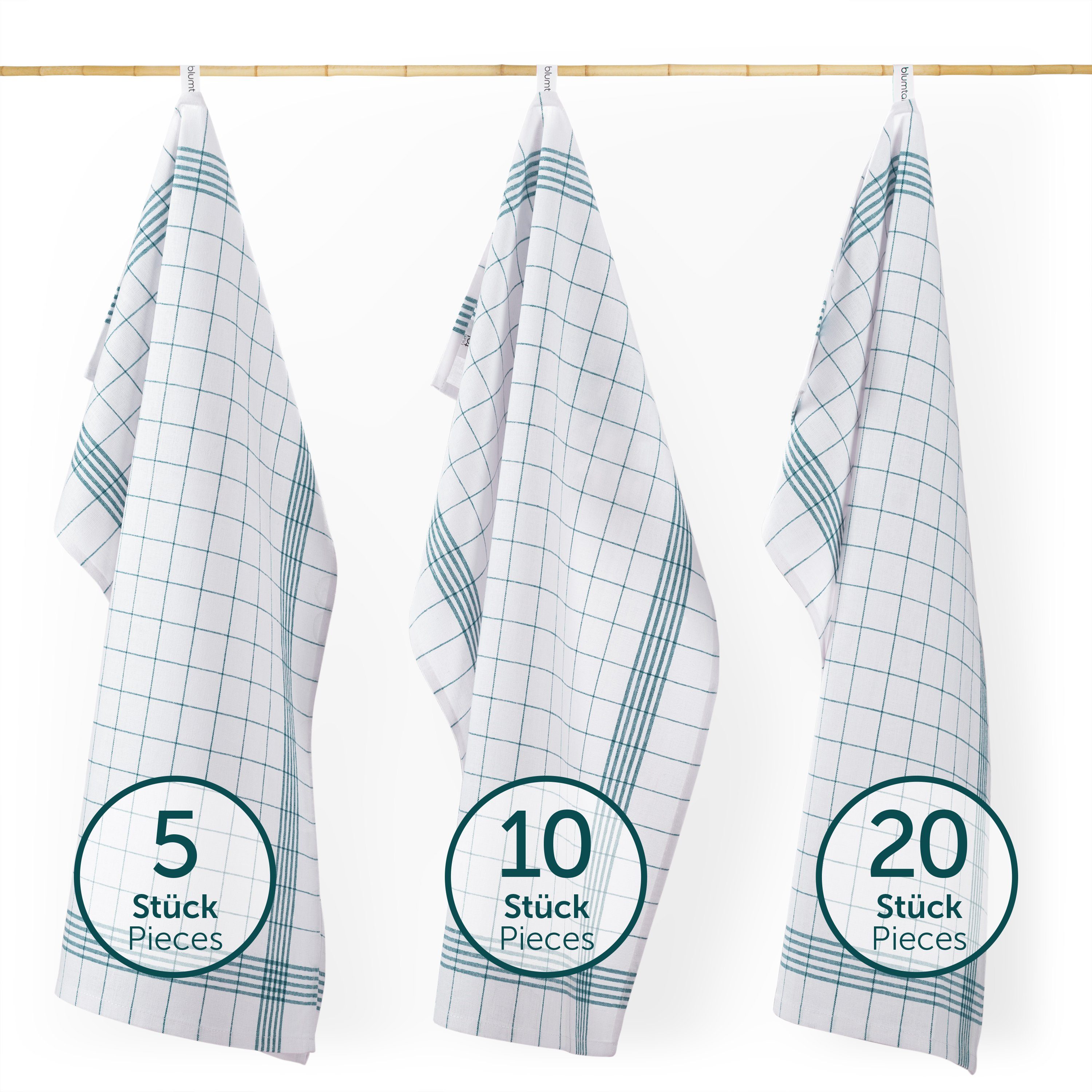 Blumtal Geschirrtuch Hochwertige Geschirrhandtücher im praktischen Set, (Set, 10-tlg., Set bestehend aus 5, 10 oder 20), in der Größe 50x70 cm, 100% Baumwolle
