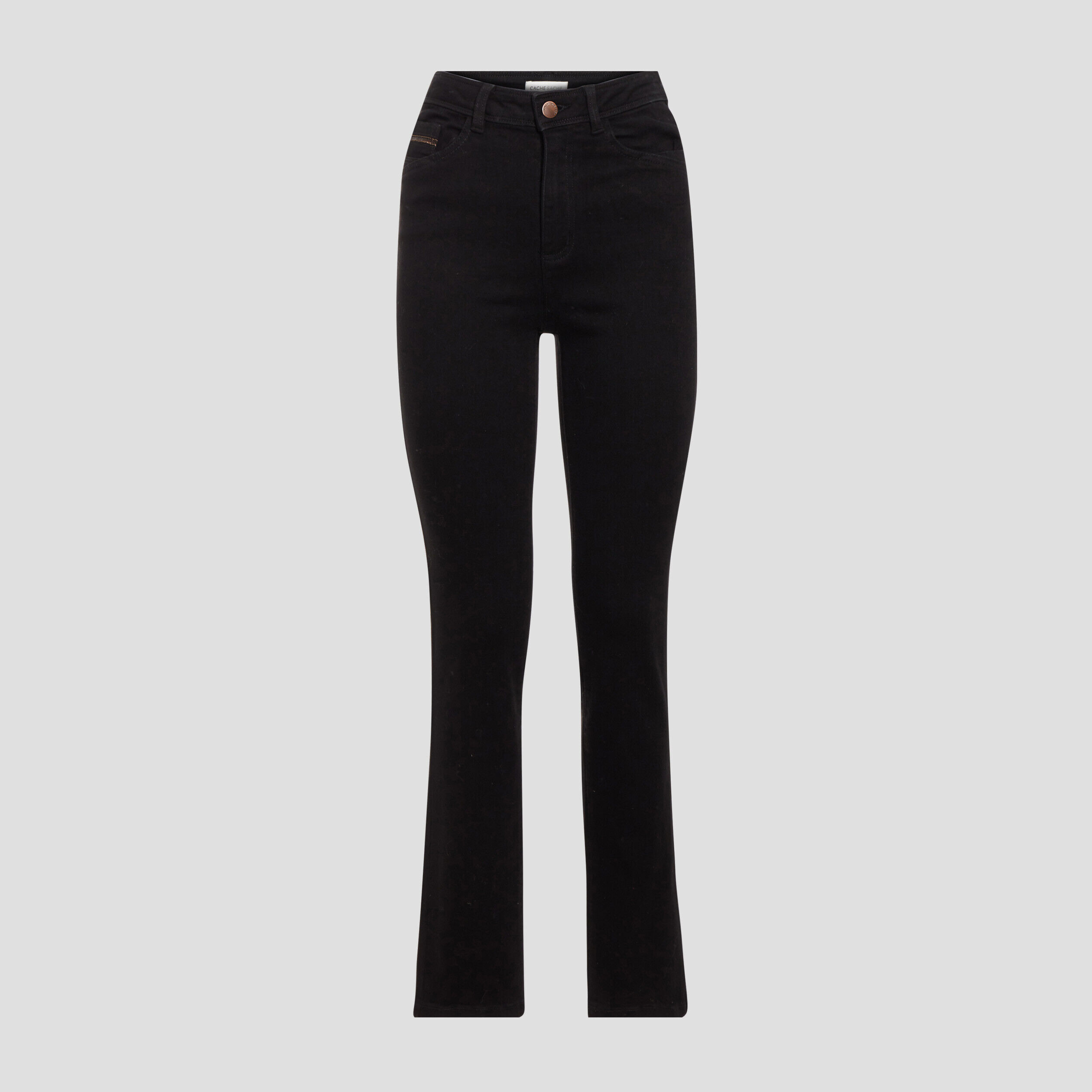 Jeans regular taille haute denim noir femme | Cache Cache