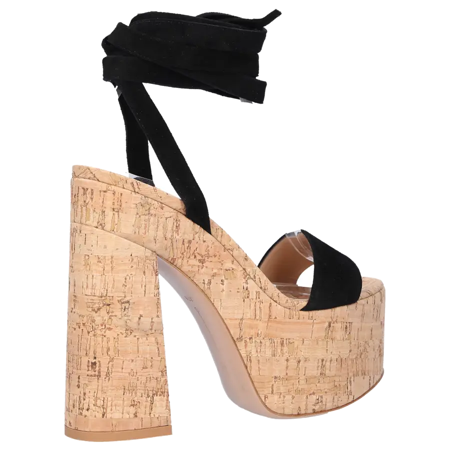 Gianvito Rossi - Plateausandalen AMBRA Veloursleder - schwarz