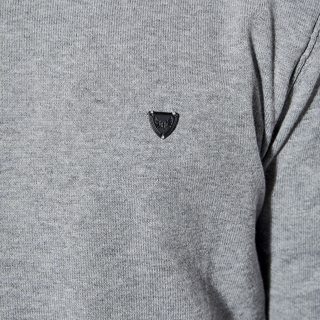 GREAT  Pull régular Homme gris en 100% coton