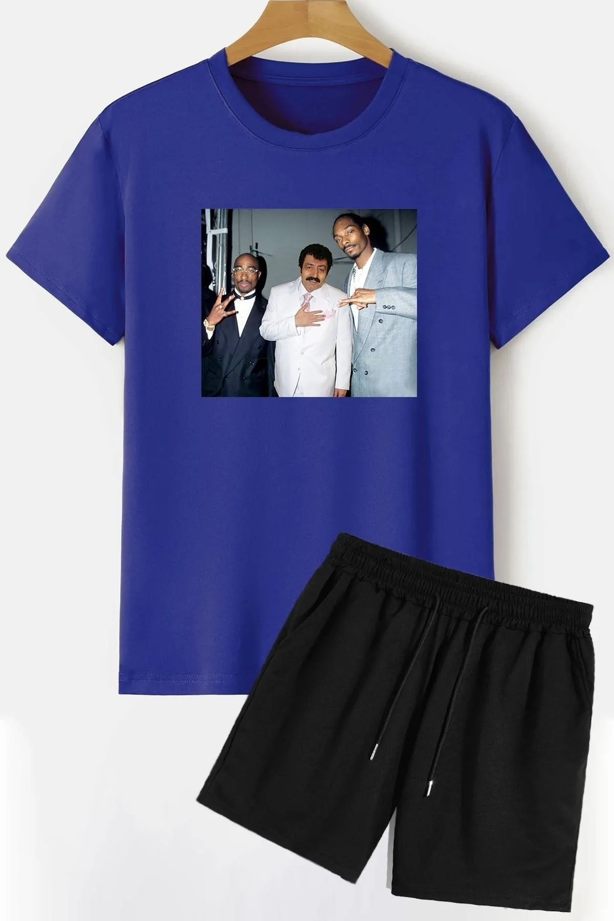 trendypassion  Müslüm bedrucktes Shorts-T-Shirt-Trainingsanzug-Set