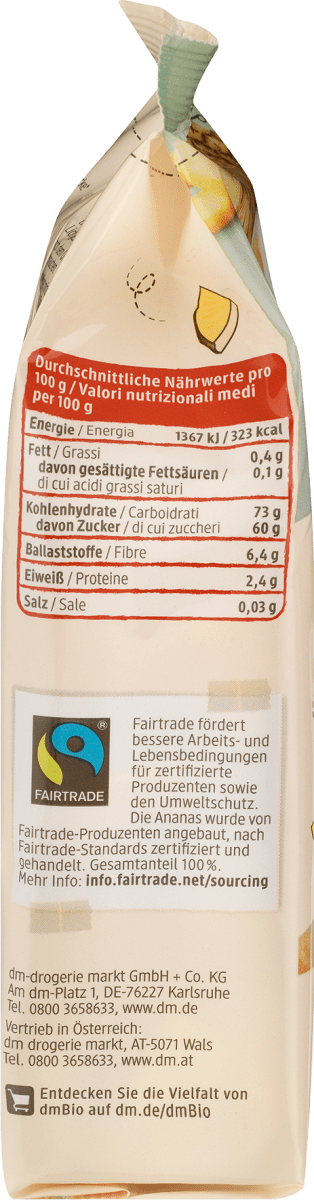Trockenfrüchte, Ananasstücke, 100 g