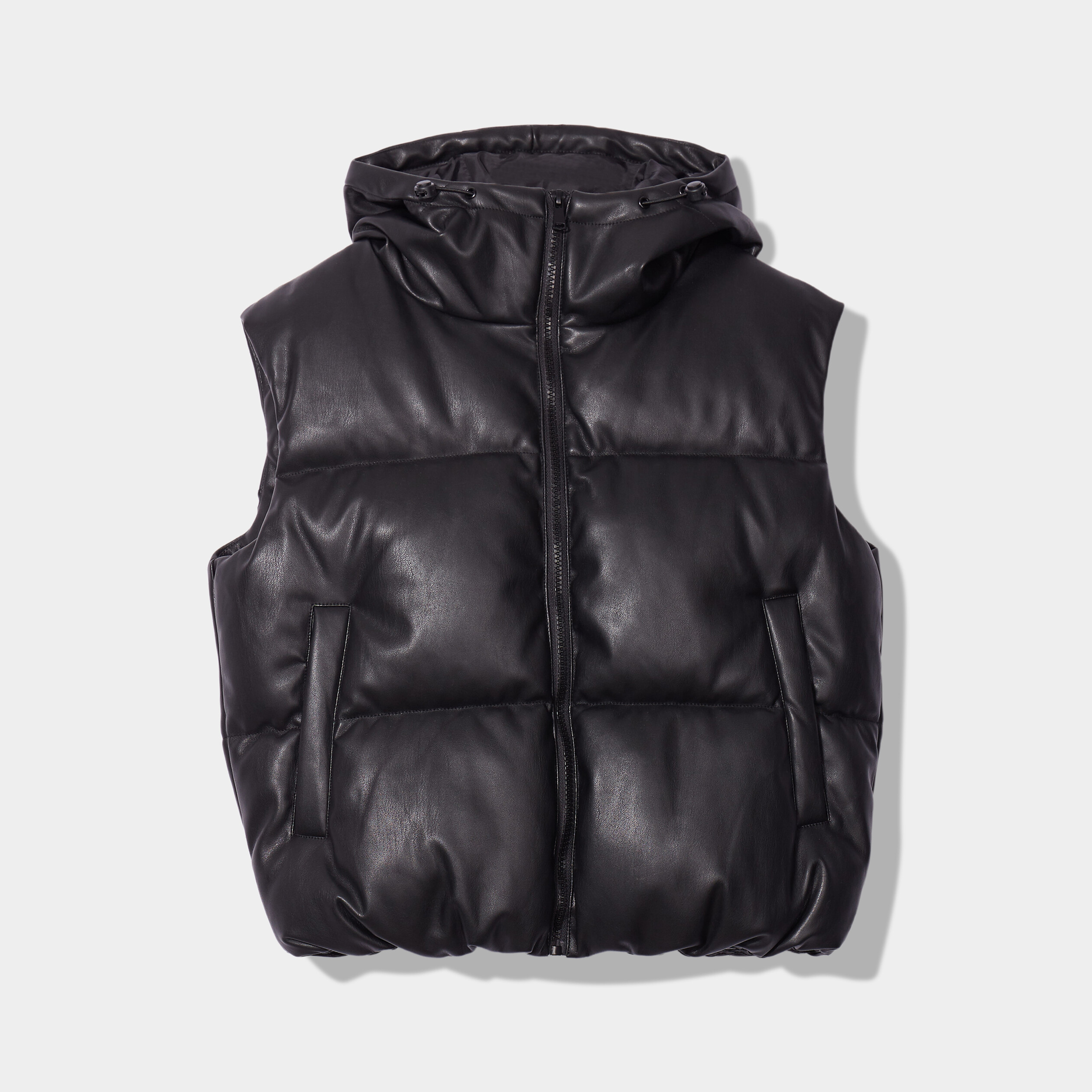 Doudoule simili cuir à capuche noir femme | La Halle