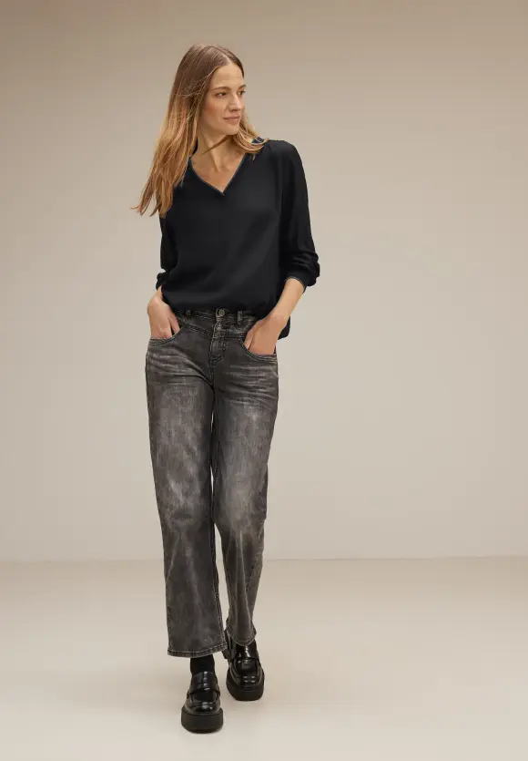 Street One Viskosebluse mit V-Neck
