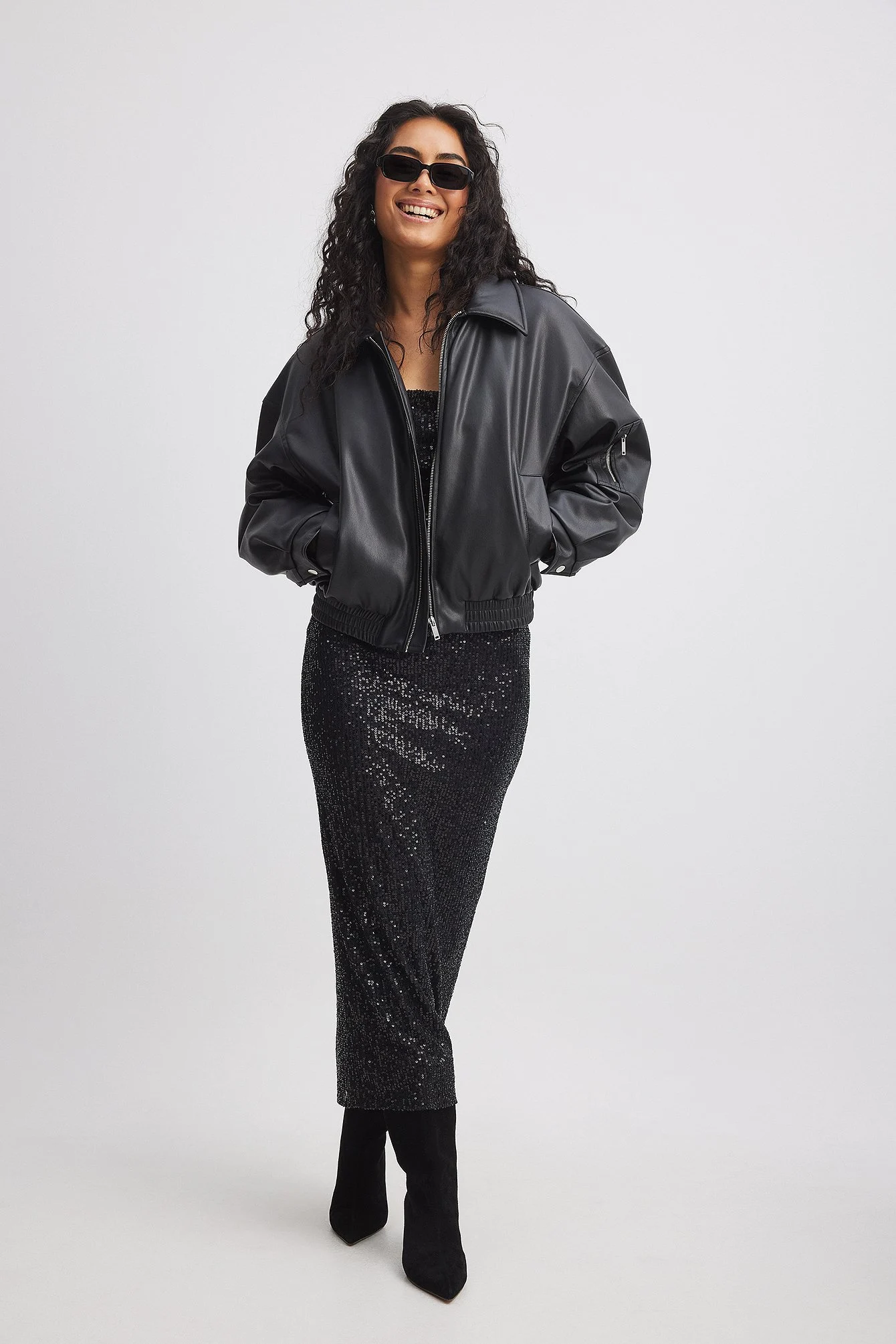 Midikleid mit Pailletten