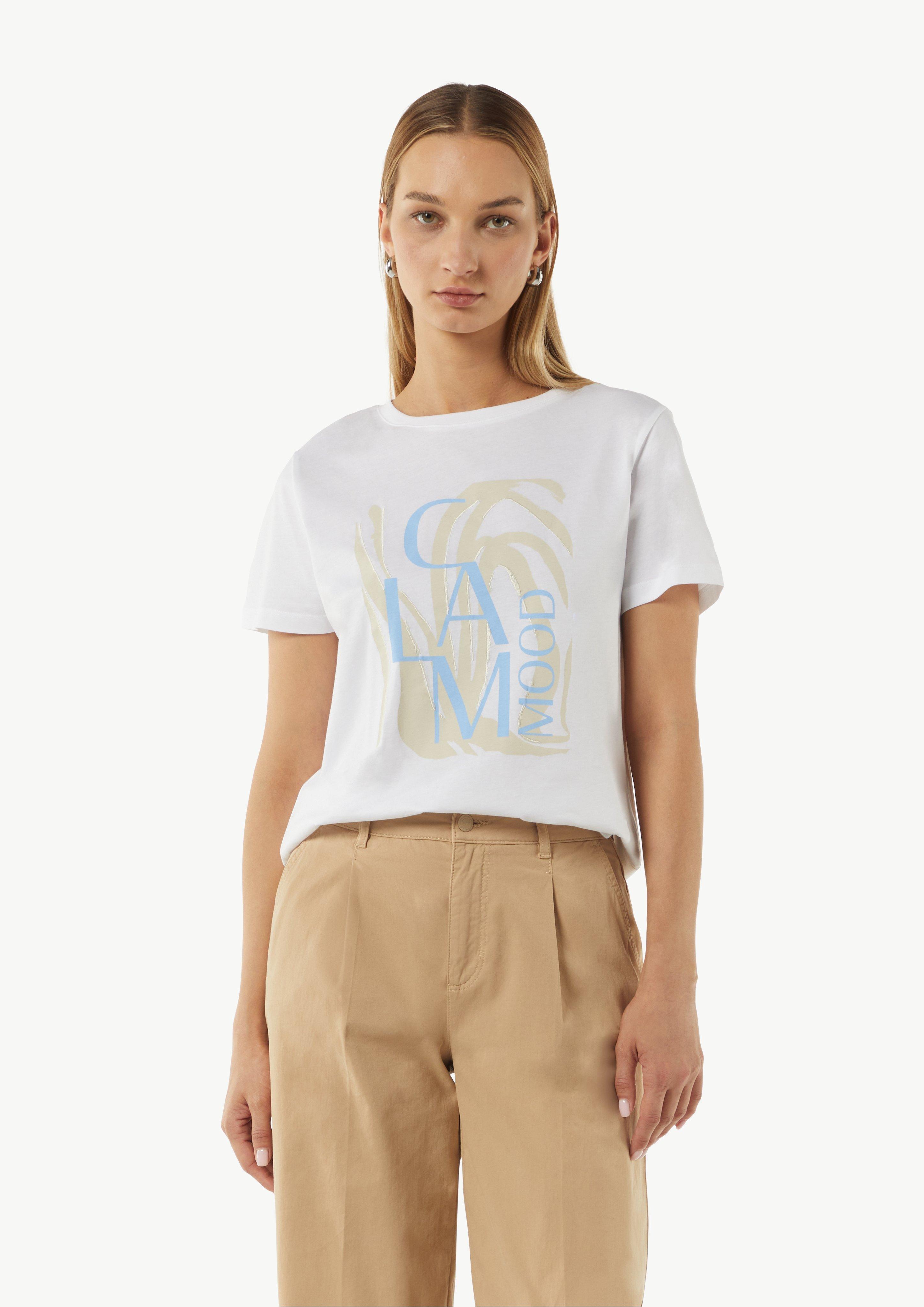 Modisches T-Shirt mit Frontprint - weiß