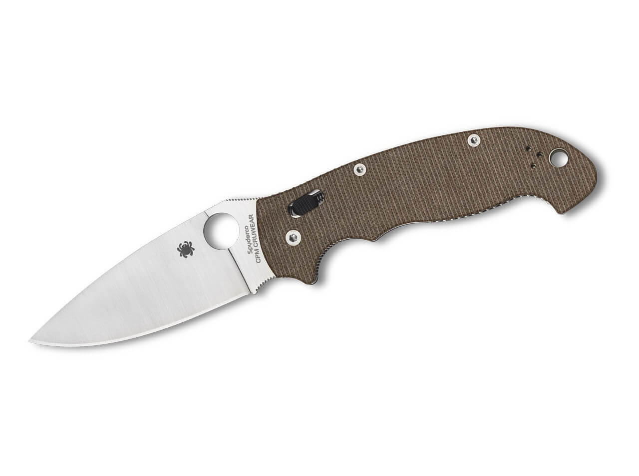 Manix 2 Brown Canvas Micarta CPM Cru-Wear PlainEdge
