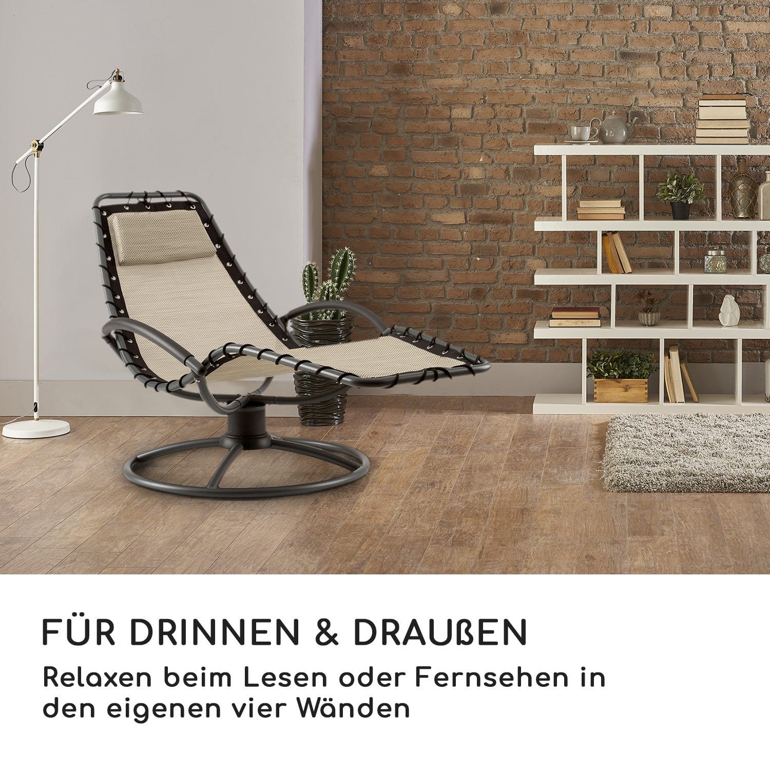 blumfeldt Gartenliege The Chiller Schwingliege, Schwingeffekt, ergonomisch geformte Gartenliege