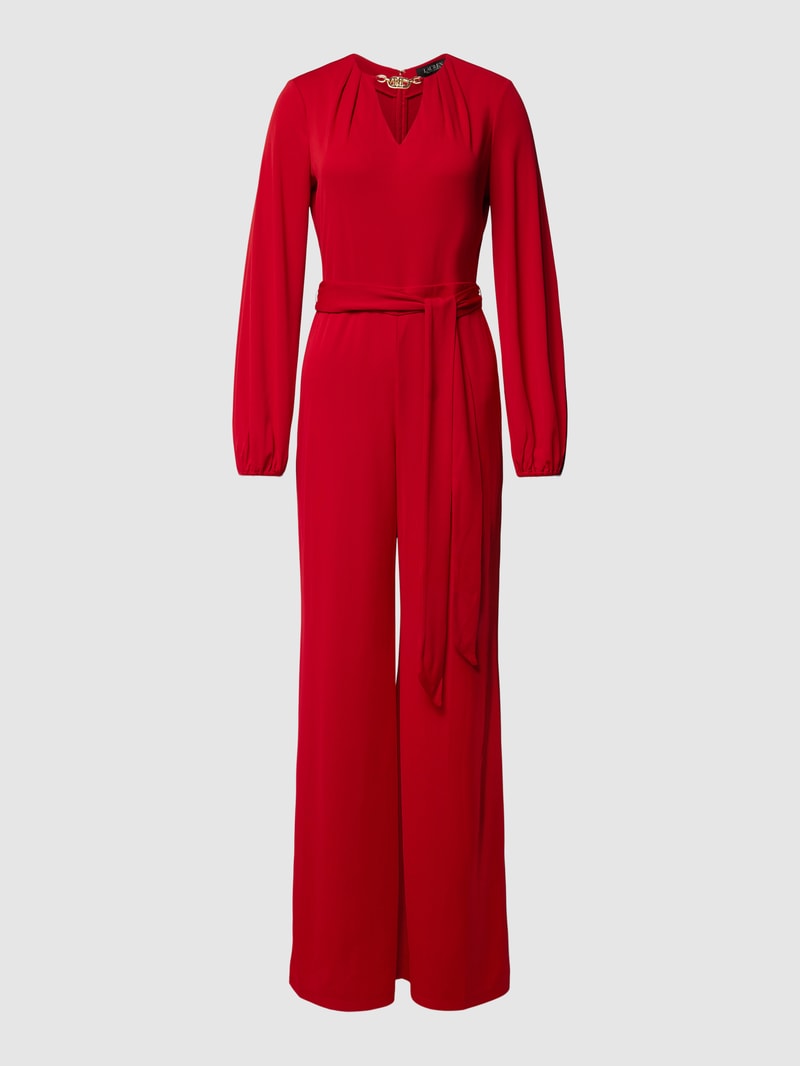 Jumpsuit mit Bindegürtel Modell 'DELAHANE' in rot