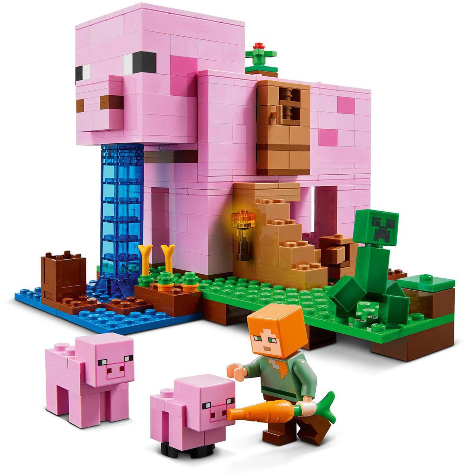 LEGO® Konstruktionsspielsteine Das Schweinhaus (21170), LEGO® Minecraft™, (490 St), Made in Europe