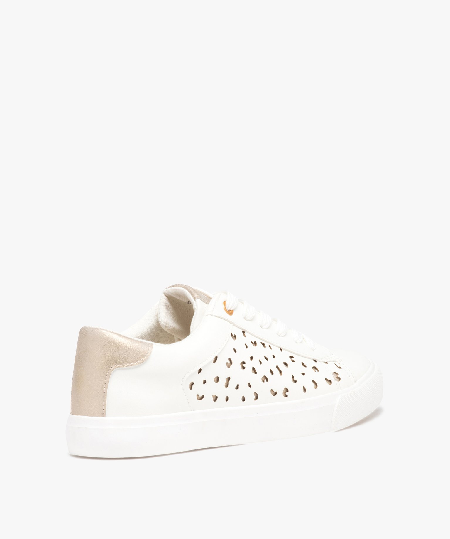 Baskets à détails dorés femme blanc | GEMO