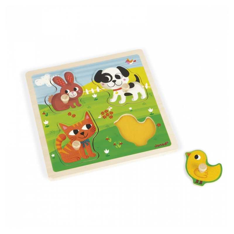Puzzle tactile Mes premiers animaux 4 pièces