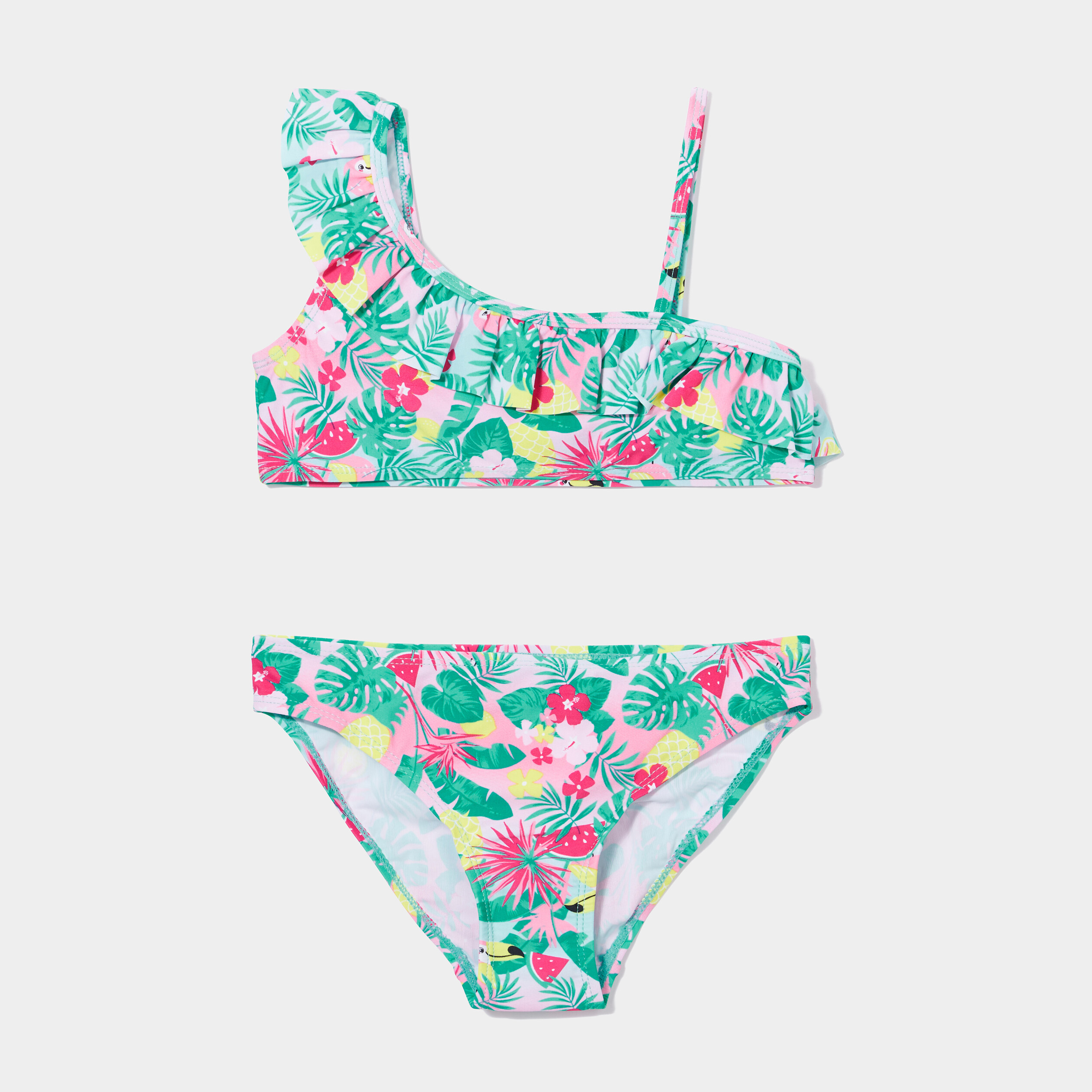Maillot de bain 2 pièces rose clair fille | La Halle