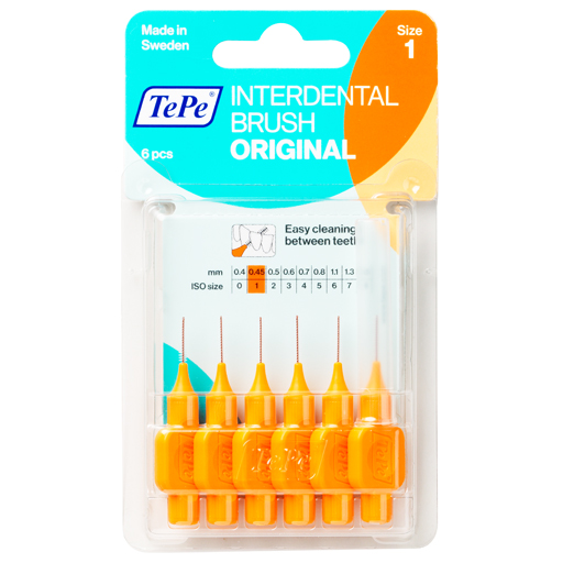 TEPE Interdentalbürste Original 0,45mm ISO 1 orange  6 St  Zahnbürste