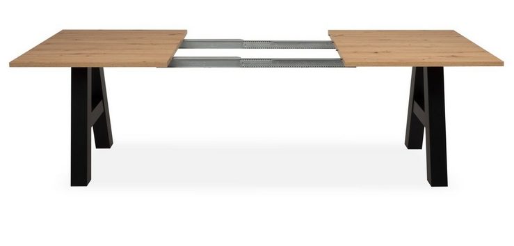 Finori Kulissen-Esstisch Granada (Esstisch in Artisan Eiche und schwarz, 160 cm), ausziehbar bis zu 235 cm