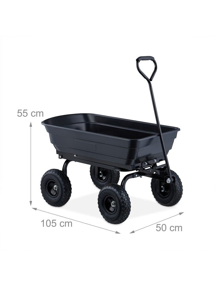 relaxdays Gartenwagen in Schwarz - 250 kg günstig kaufen onesize