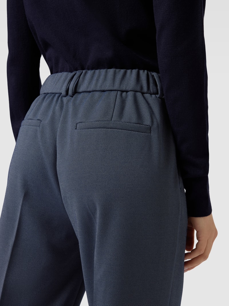 Bundfaltenhose mit verkürztem Schnitt Modell 'Myrtel' in marineblau