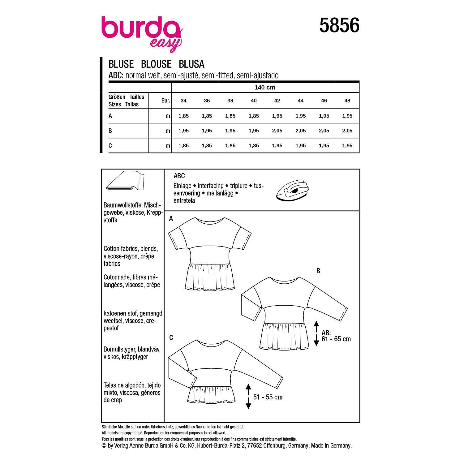 burda Schnitt 5856 