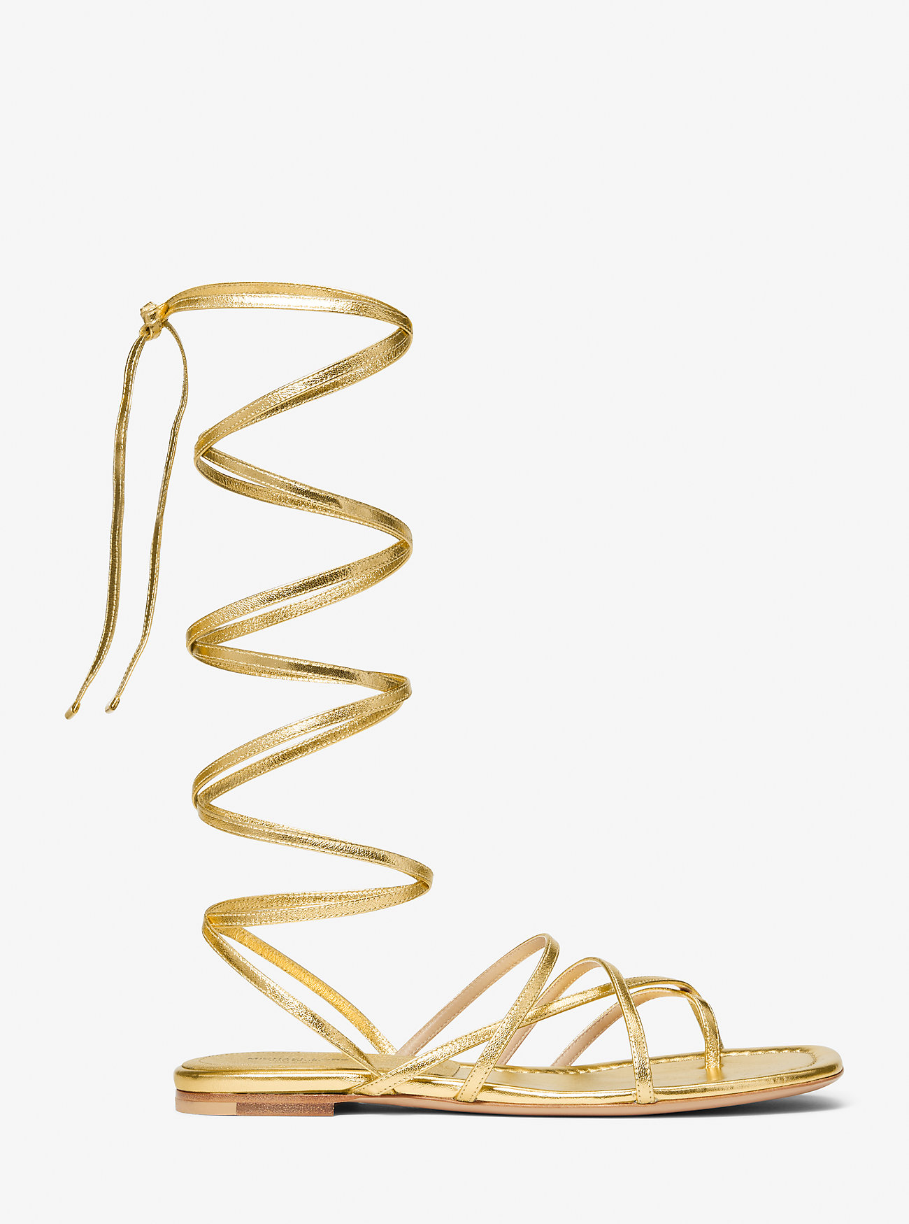 Jade Metallic Skinn Gladiator Sandal - GULL