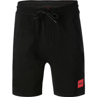 HUGO, Sweatshorts, Baumwolle, schwarz