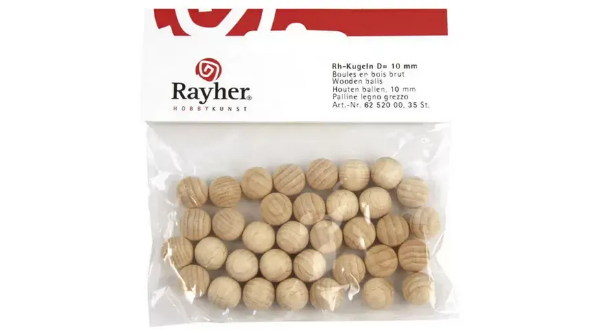 Rayher Rohholz-Kugeln 15 mm ø ungebohrt 15 Stück