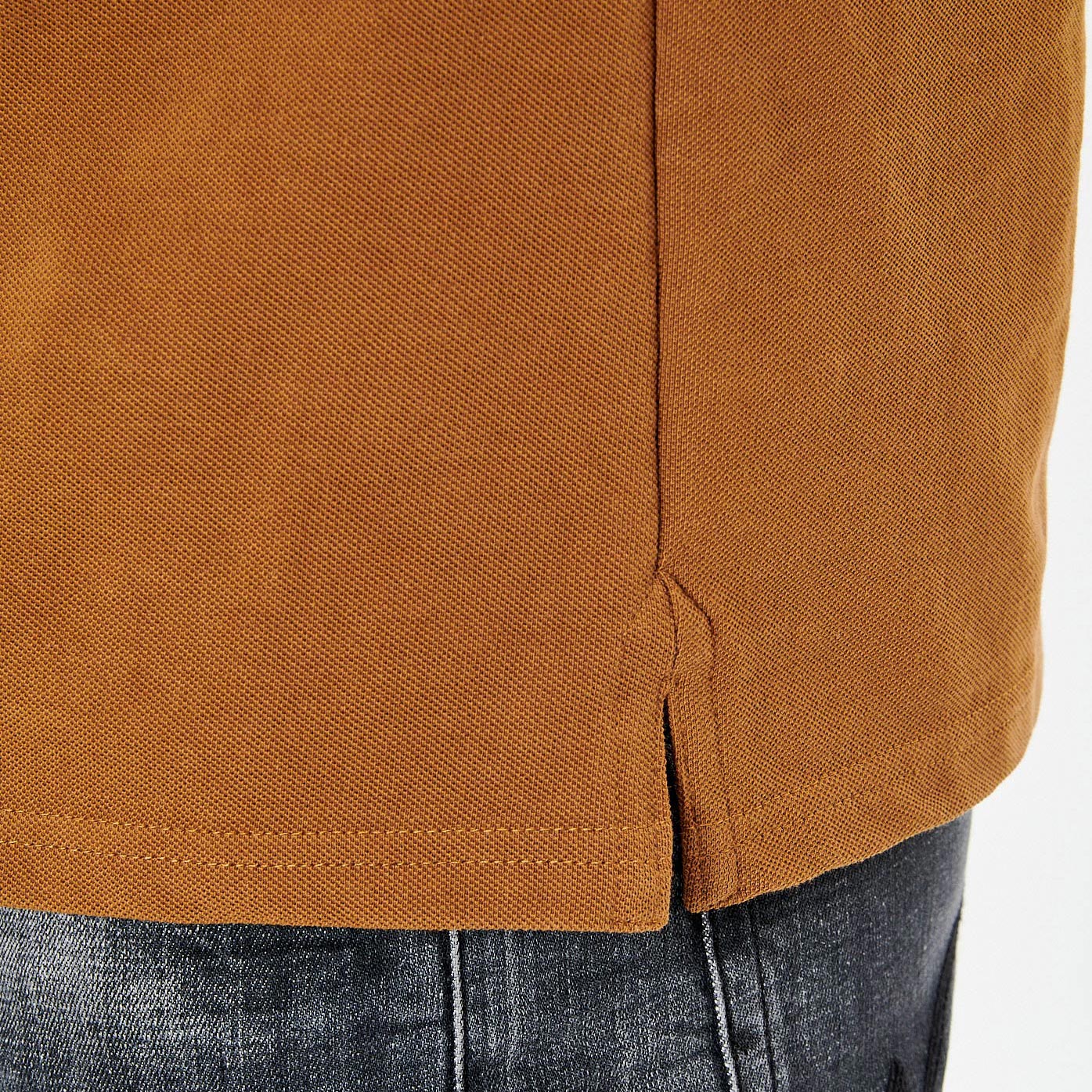 RAYOC  Polo marron homme 100% coton bio