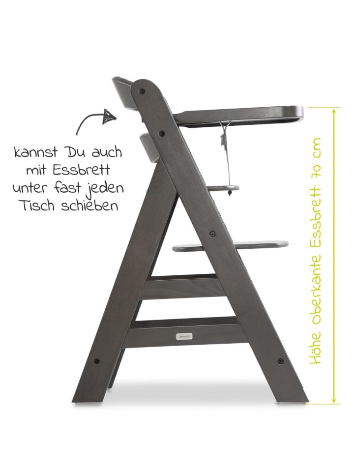 Hauck Hochstuhl Alpha Charcoal Selectline - im Sparset inkl. in braun,schwarz günstig kaufen onesize