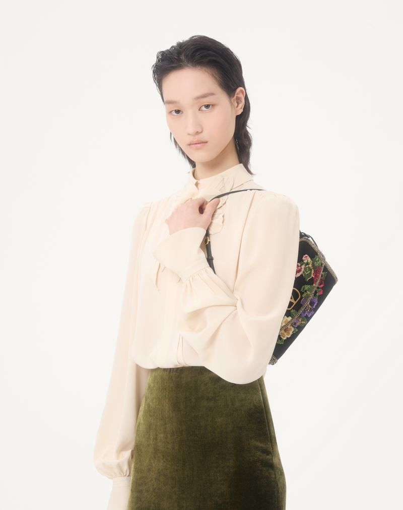Top Crepe De Chine Bordado