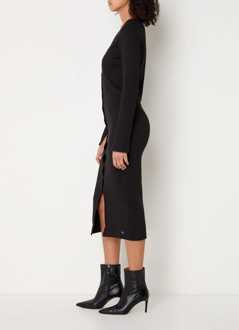 Calvin Klein Rib -neulottu midi-paitamekko