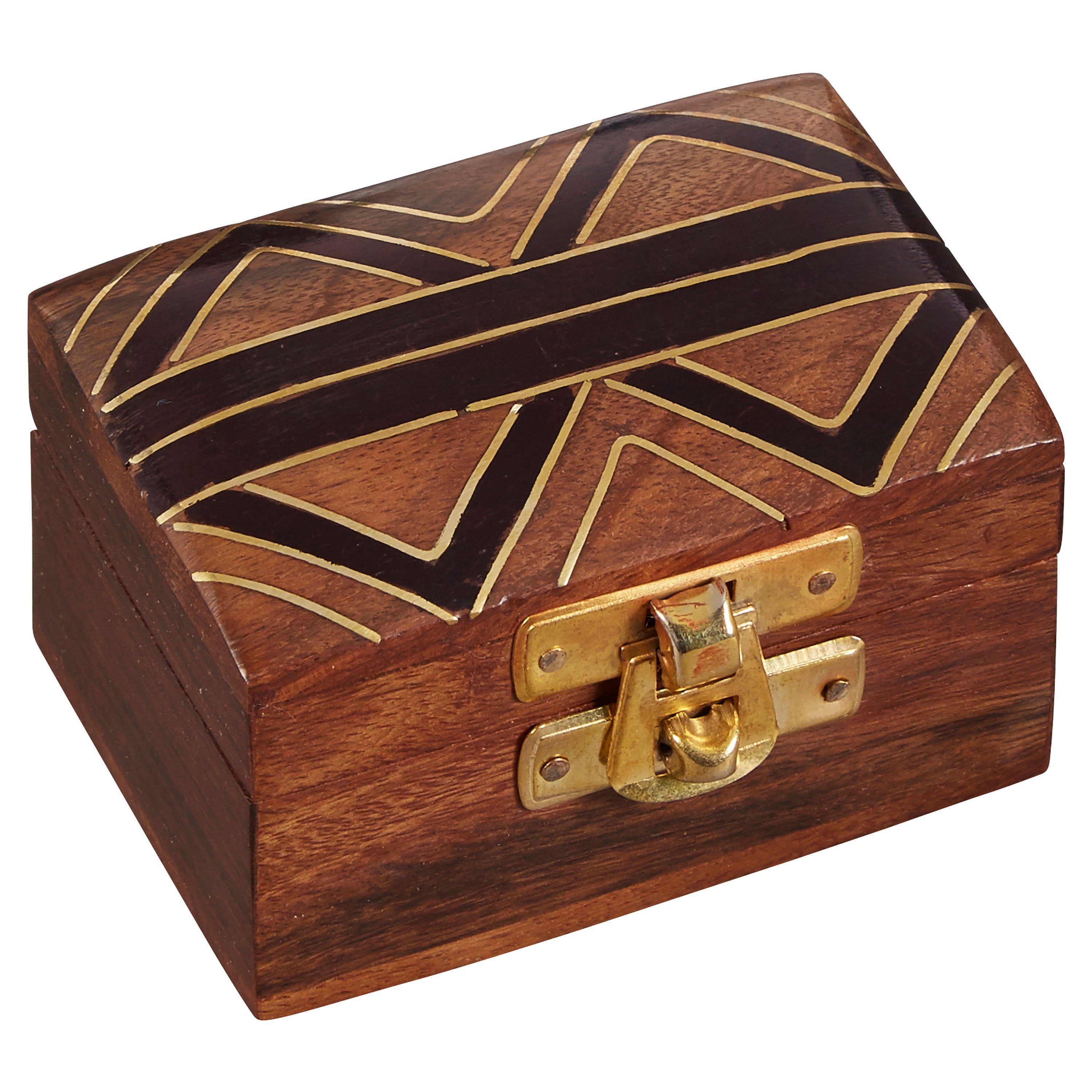 Marrakesch Orient & Mediterran Interior Holzkiste Orientalische kleine Aufbewahrungsbox mit Deckel Dajat Schmuckkästchen, Handarbeit