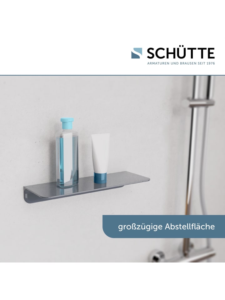 Schütte Duschablage in Anthrazit, Duschregal ohne Bohren - (L) 12 x (B) 35 x (H) 5 cm günstig kaufen onesize