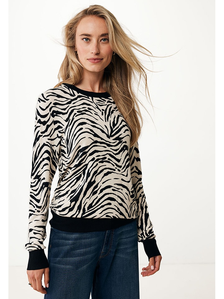Mexx Pullover in Beige/ Schwarz günstig kaufen