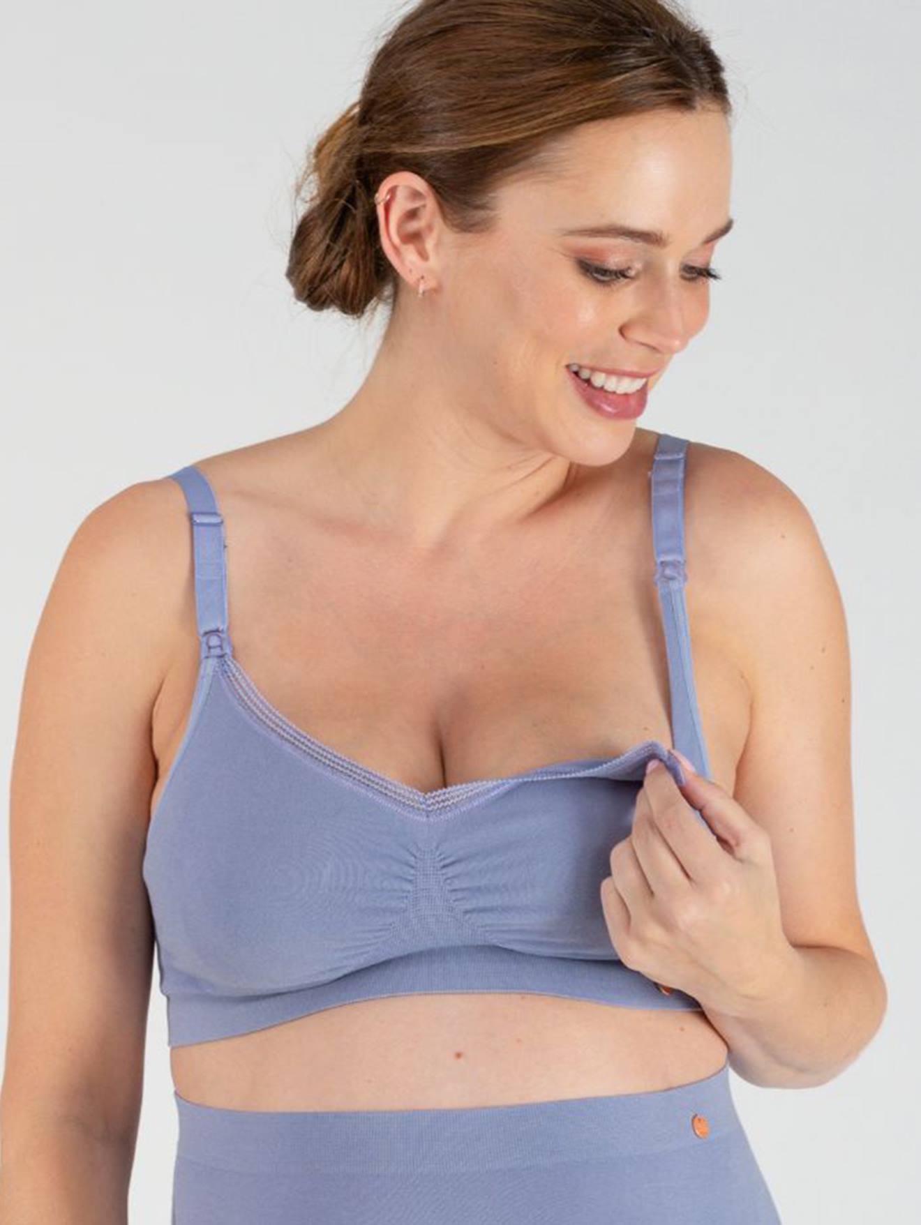 Brassière de grossesse et d’allaitement Organic CACHE COEUR bleu