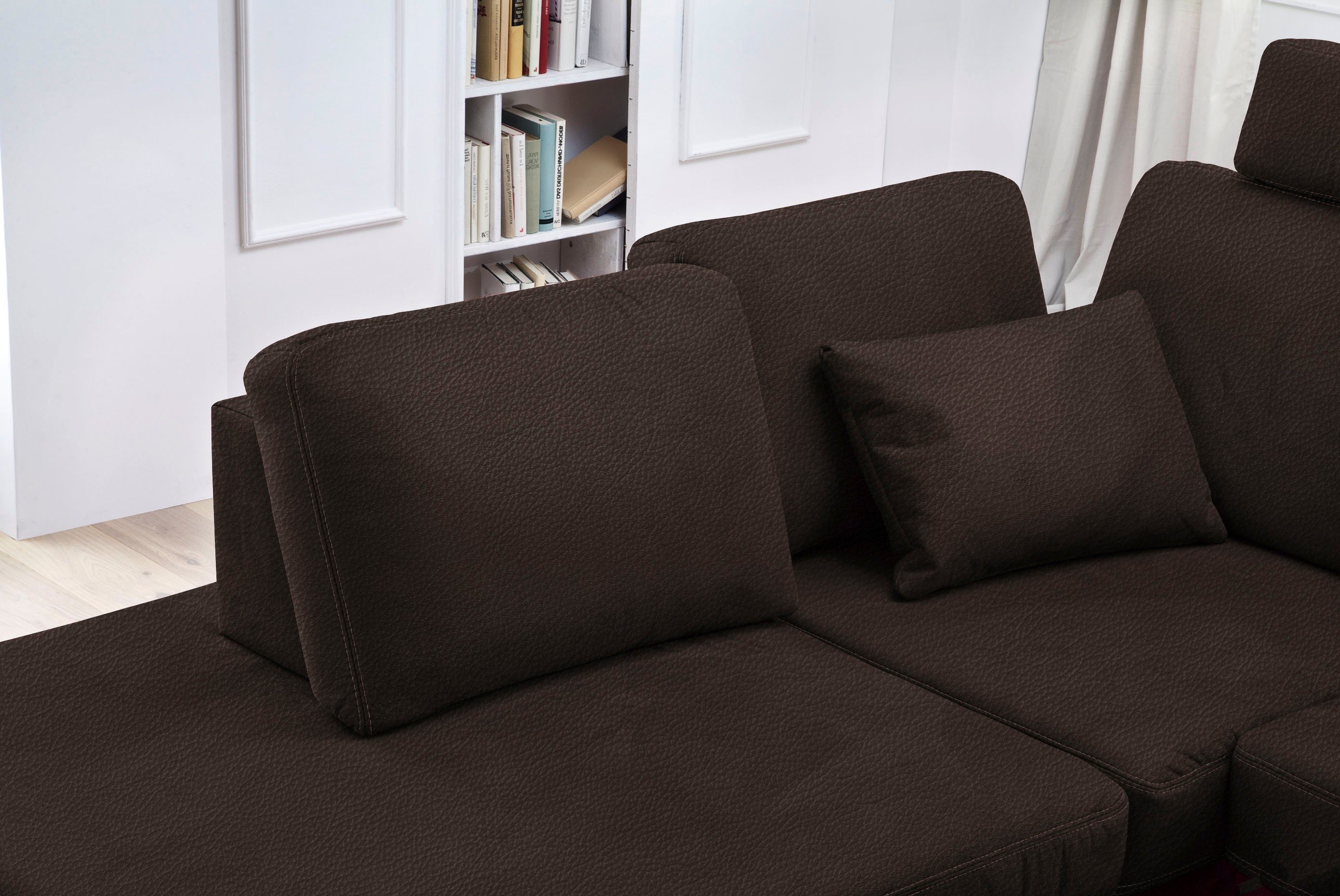 3C Carina Ecksofa Teramo, incl. 2 Kopfstützen, Sitztiefenverstellung, Federkern