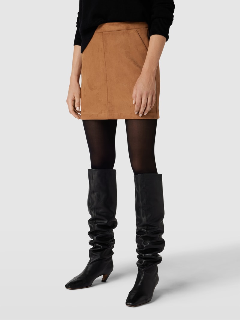 Minirock in Leder-Optik Modell 'DONNA DINA FAUX' in cognac