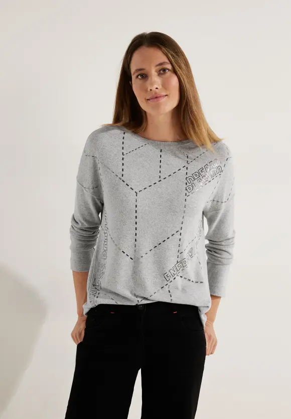 CECIL Langarmshirt mit Folienprint