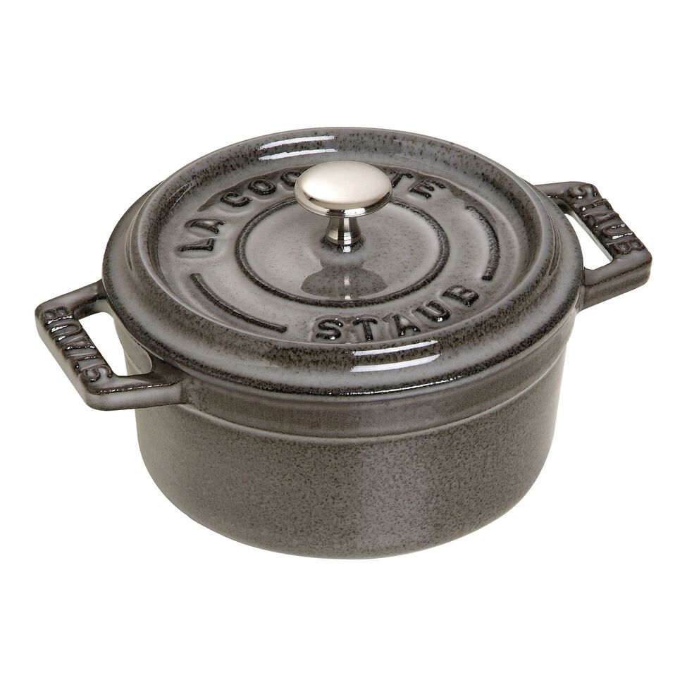 Mini Cocotte 10 cm, rund, Graphit-Grau, Gusseisen