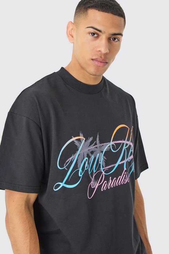 Oversize T-Shirt mit Paradise-Print