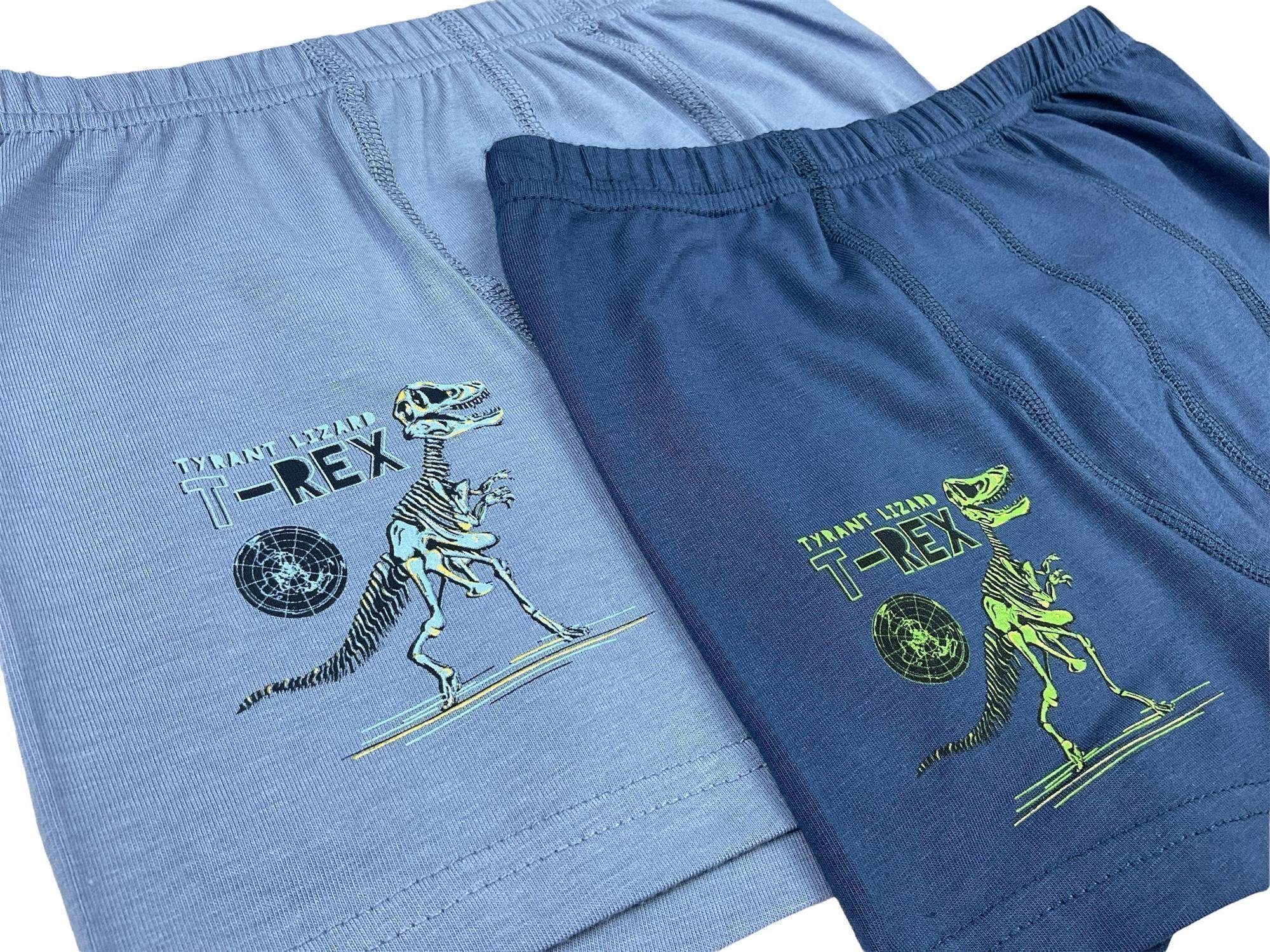 LOREZA Boxershorts 5 Jungen Boxershorts Unterhosen aus Baumwolle Unterwäsche - T-Rex (Spar-Packung, 5-St)