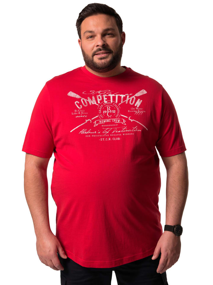 Men Plus Kurzarm T-Shirt in rot günstig kaufen