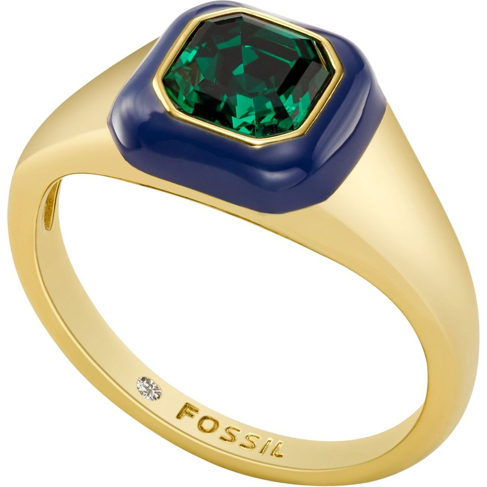 Fossil Bague pour femme Métal, Métal bleu Bague