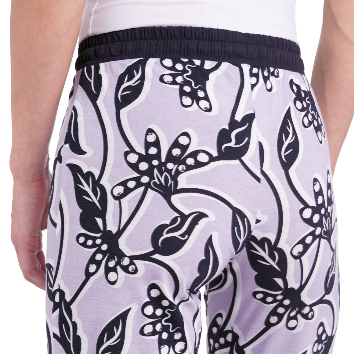 Damen 34-Schlafhose mit floralem Muster