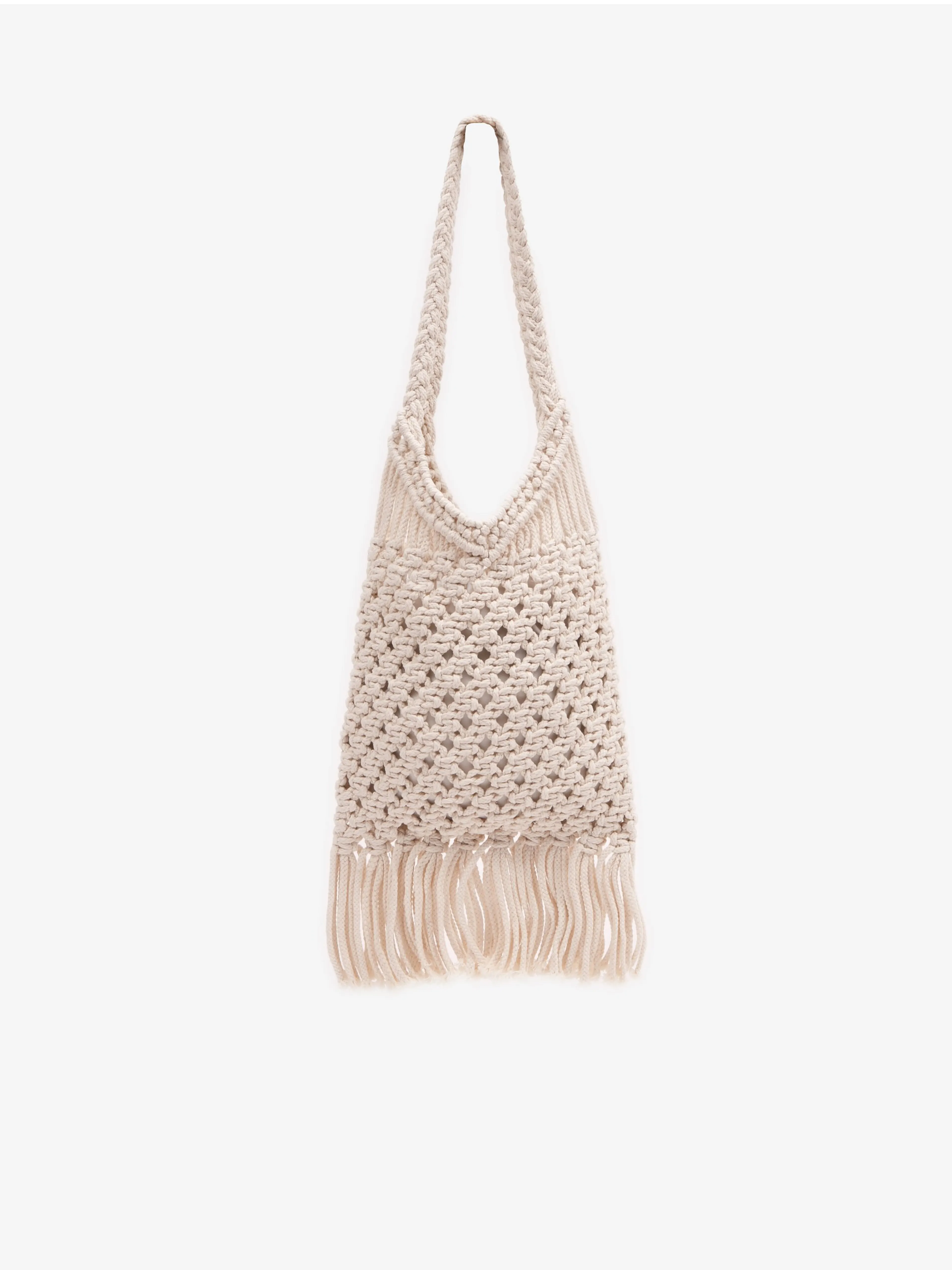 Weiße Damenstricktasche mit dekorativen Details ORSAY