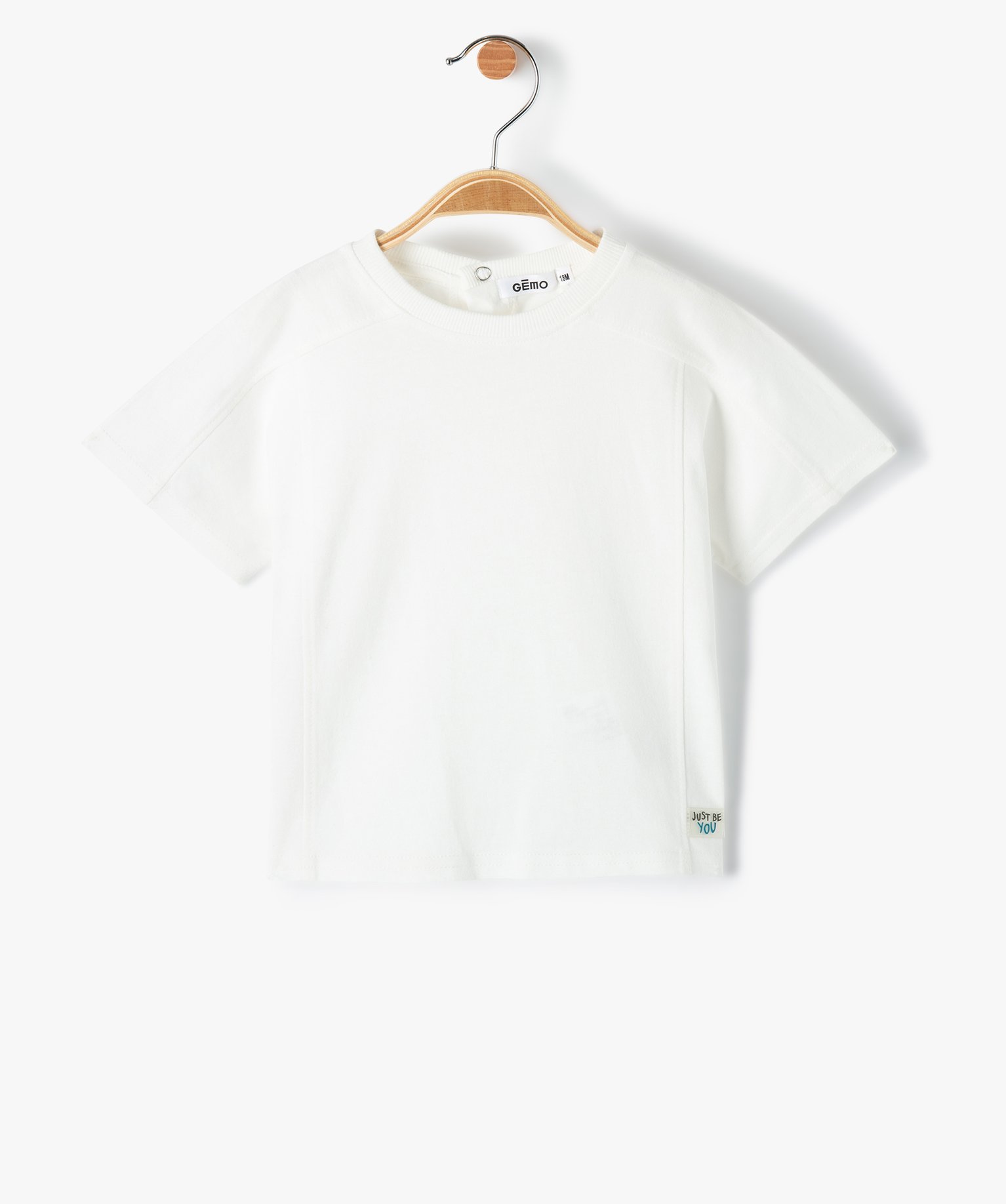 Tee-shirt bébé Garçon à manches courtes avec jeu de surp... ecru | GEMO