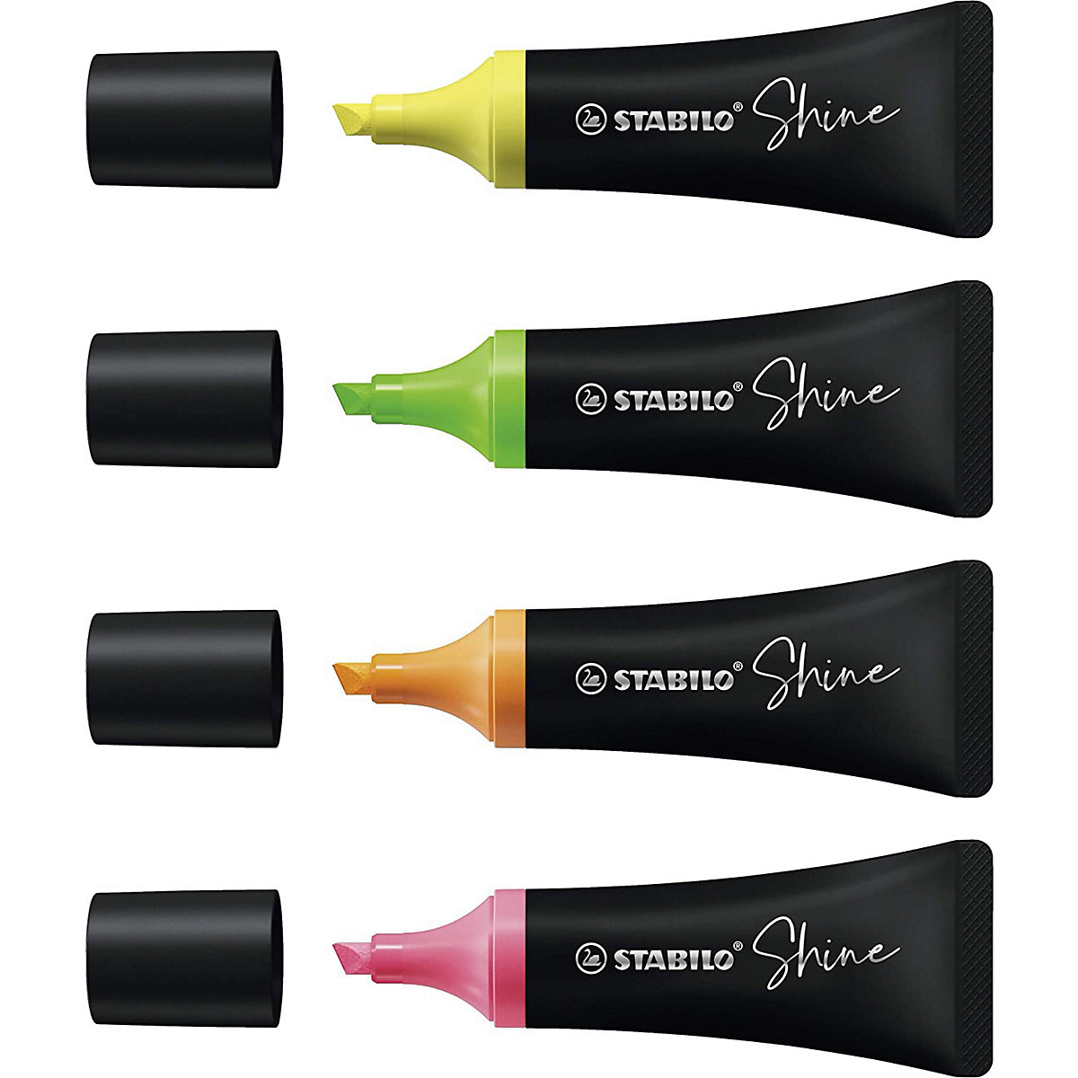 Textmarker SHINE, 4 Farben in Tubenform