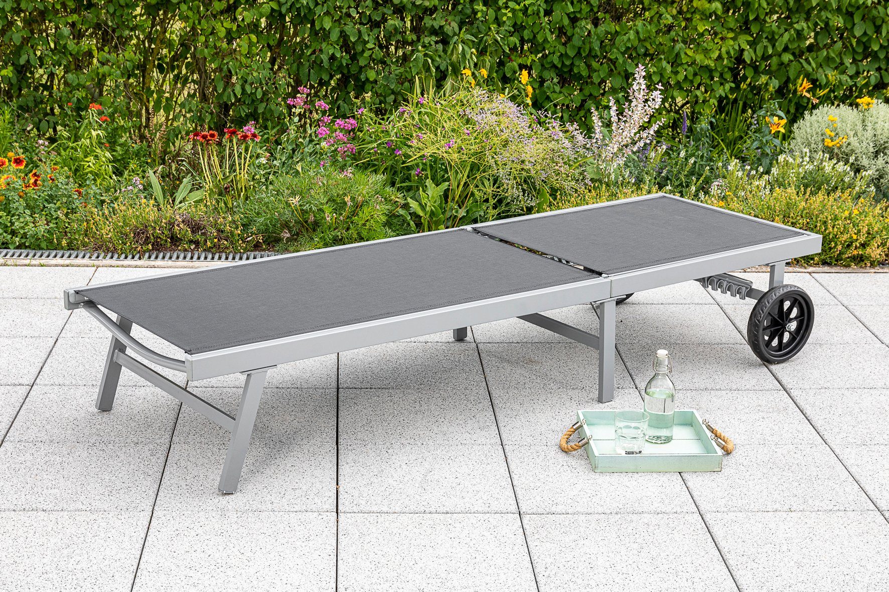 MERXX Gartenliege, Alu/Textil, verstellbar