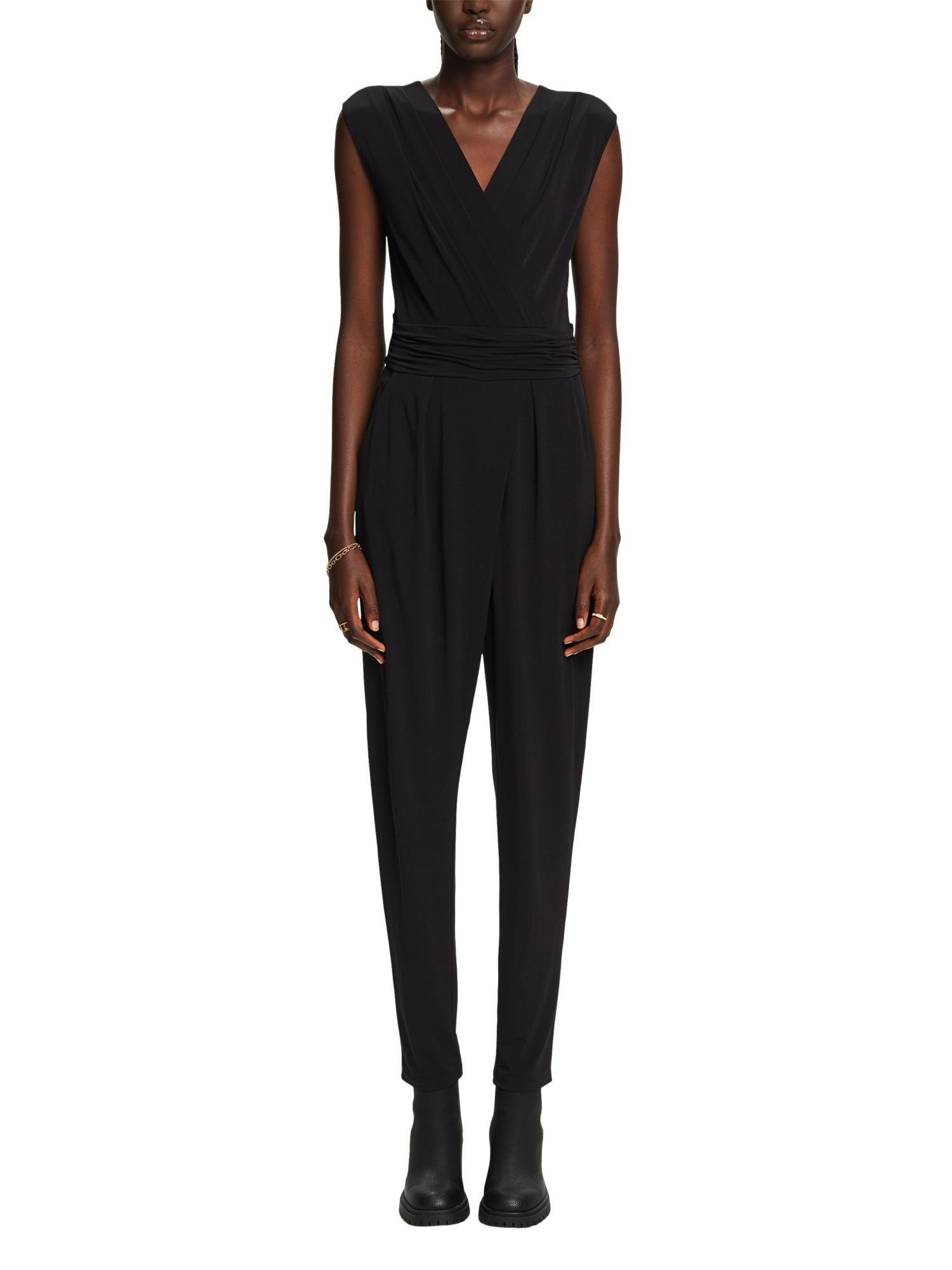 Esprit Collection Overall Jumpsuit mit Crossover-V-Ausschnitt
